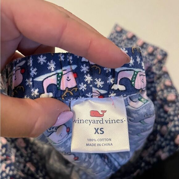Vineyard Vines Men's Flannel Pajama Pants- Whale Reindeers XS - Picture 7 of 11